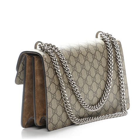 gucci gg supreme monogram mini dionysus shoulder bag taupe|Gucci dionysus bag suede.